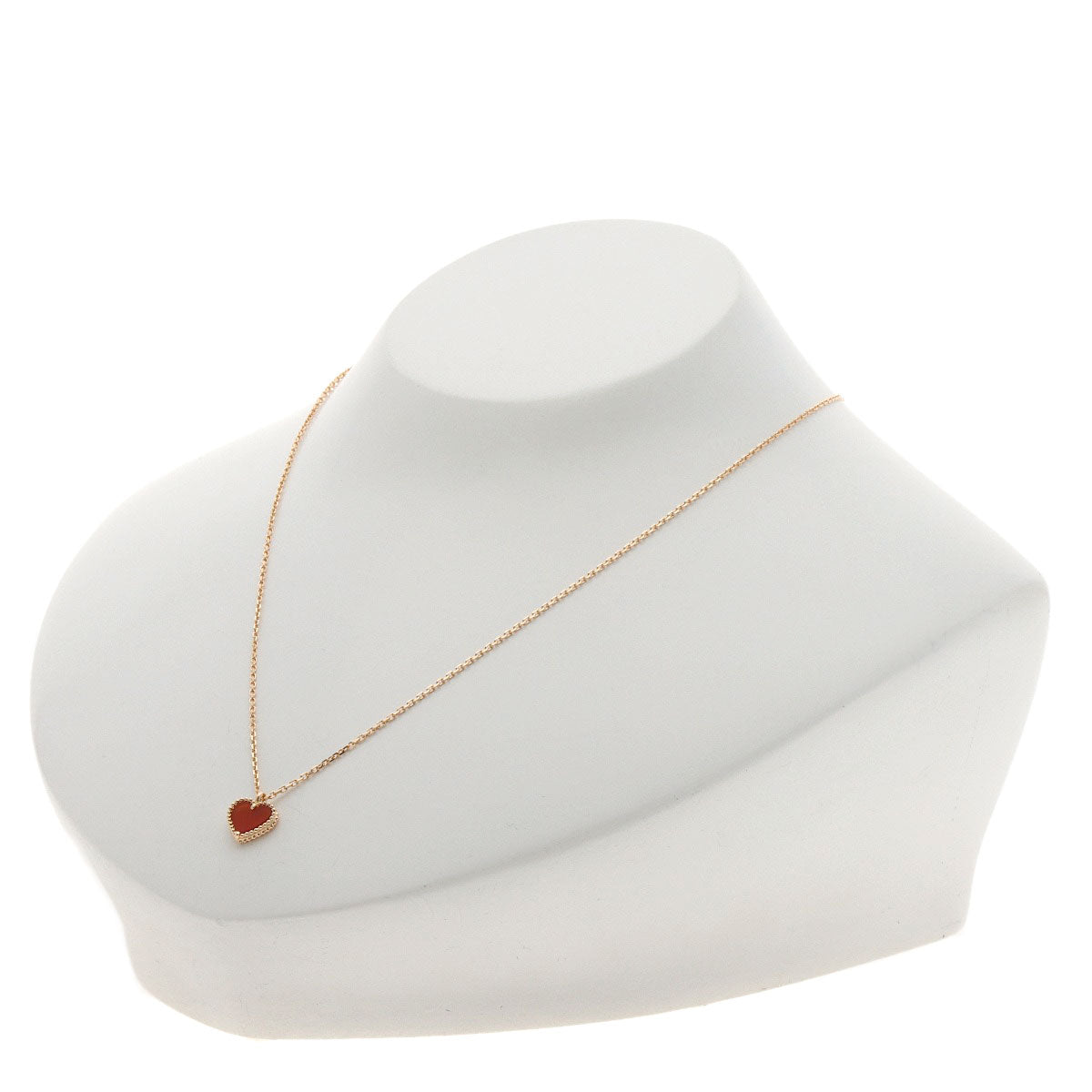 Van Cleef & Arpels Sweetheart Carnelian Necklace K18 Pink Gold Ladies [Used]