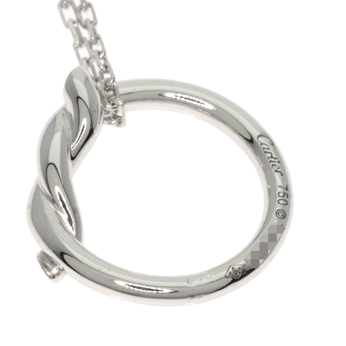 CARTIER Entrelaces Diamond Necklace K18 White Gold Ladies [Used]