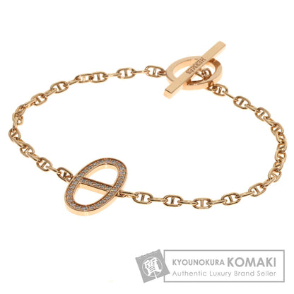 HERMES Chaine d'Ancre Contour Diamond SH Bracelet K18 Pink Gold Ladies [Used]