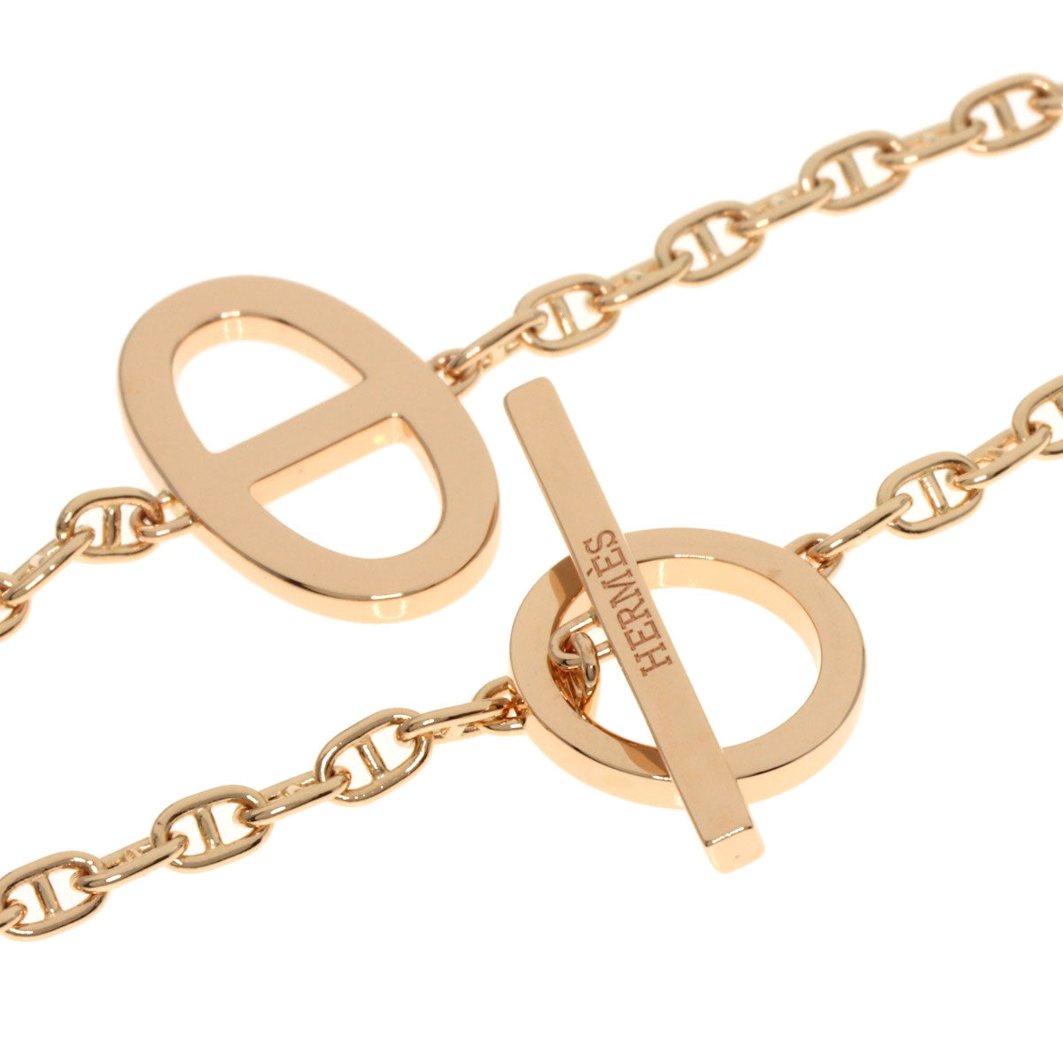 HERMES Chaine d'Ancre Contour Diamond SH Bracelet K18 Pink Gold Ladies [Used]