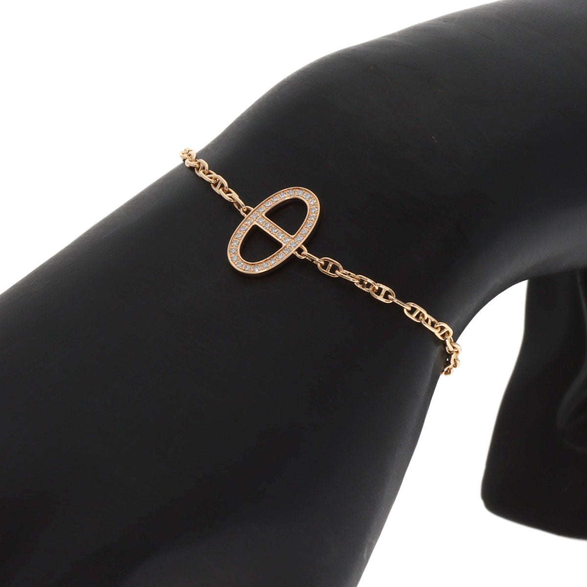 HERMES Chaine d'Ancre Contour Diamond SH Bracelet K18 Pink Gold Ladies [Used]