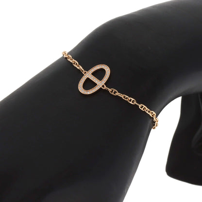 HERMES Chaine d'Ancre Contour Diamond SH Bracelet K18 Pink Gold Ladies [Used]