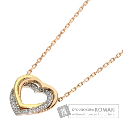CARTIER Trinity Heart Diamond Necklace K18 Yellow Gold K18 White GoldLadies [Used]