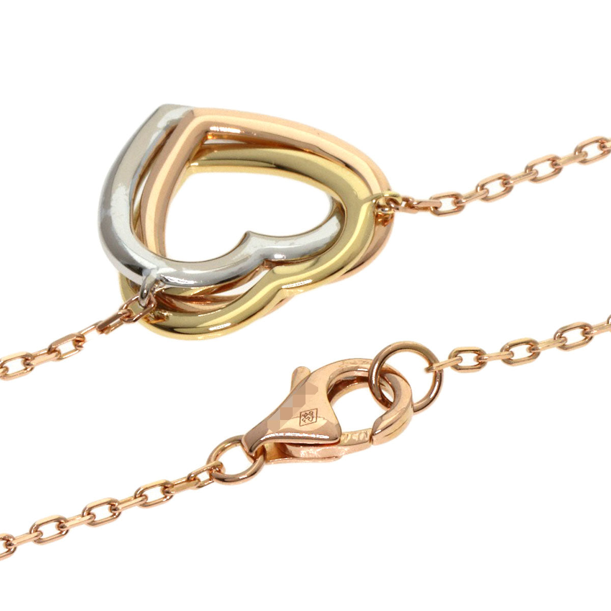 CARTIER Trinity Heart Diamond Necklace K18 Yellow Gold K18 White GoldLadies [Used]