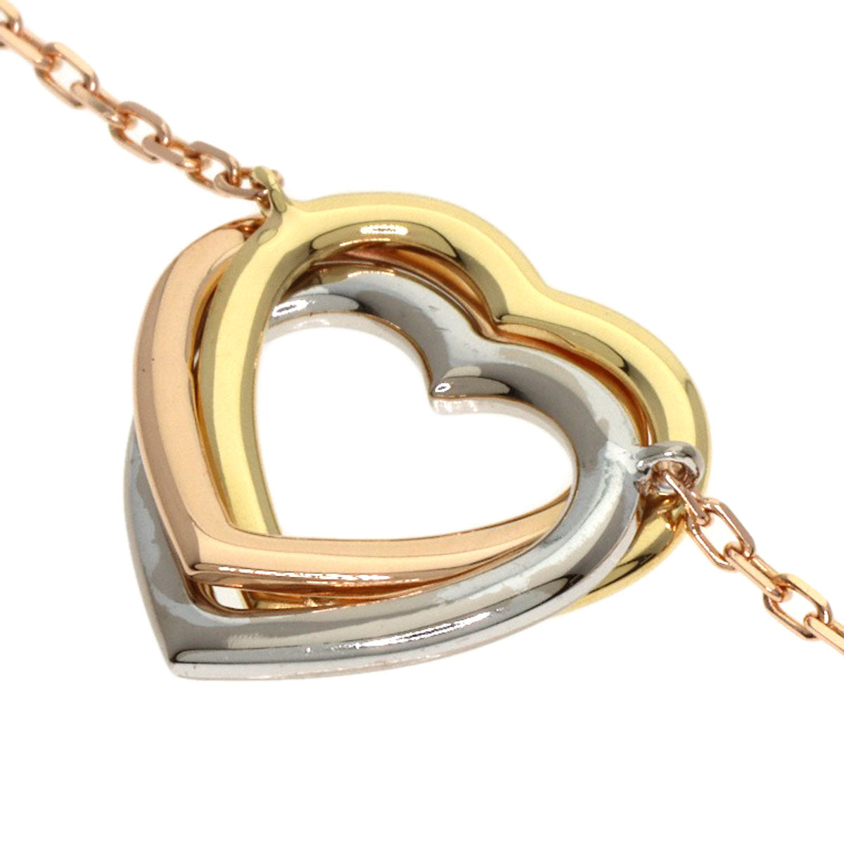 CARTIER Trinity Heart Diamond Necklace K18 Yellow Gold K18 White GoldLadies [Used]