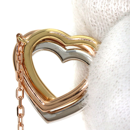 CARTIER Trinity Heart Diamond Necklace K18 Yellow Gold K18 White GoldLadies [Used]