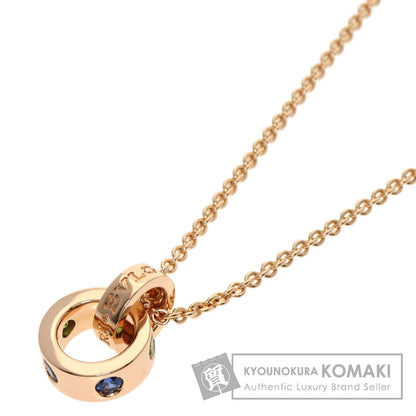 BVLGARI Roman Sorbet Sapphire Green Garnet Necklace K18 Pink Gold Ladies [Used]