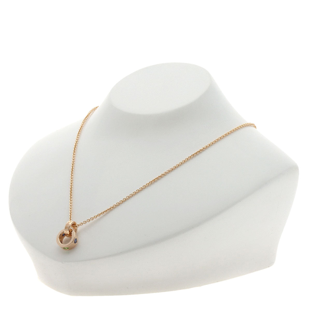 BVLGARI Roman Sorbet Sapphire Green Garnet Necklace K18 Pink Gold Ladies [Used]