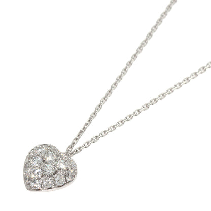 CARTIER Heart Pave Diamond Necklace K18 White Gold Ladies [Used]