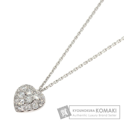 CARTIER Heart Pave Diamond Necklace K18 White Gold Ladies [Used]