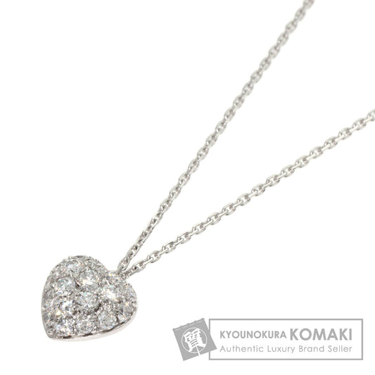 CARTIER Heart Pave Diamond Necklace K18 White Gold Ladies [Used]