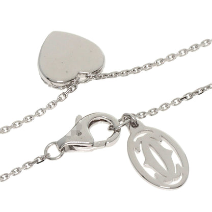 CARTIER Heart Pave Diamond Necklace K18 White Gold Ladies [Used]