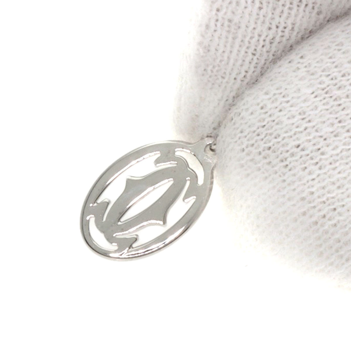 CARTIER Heart Pave Diamond Necklace K18 White Gold Ladies [Used]