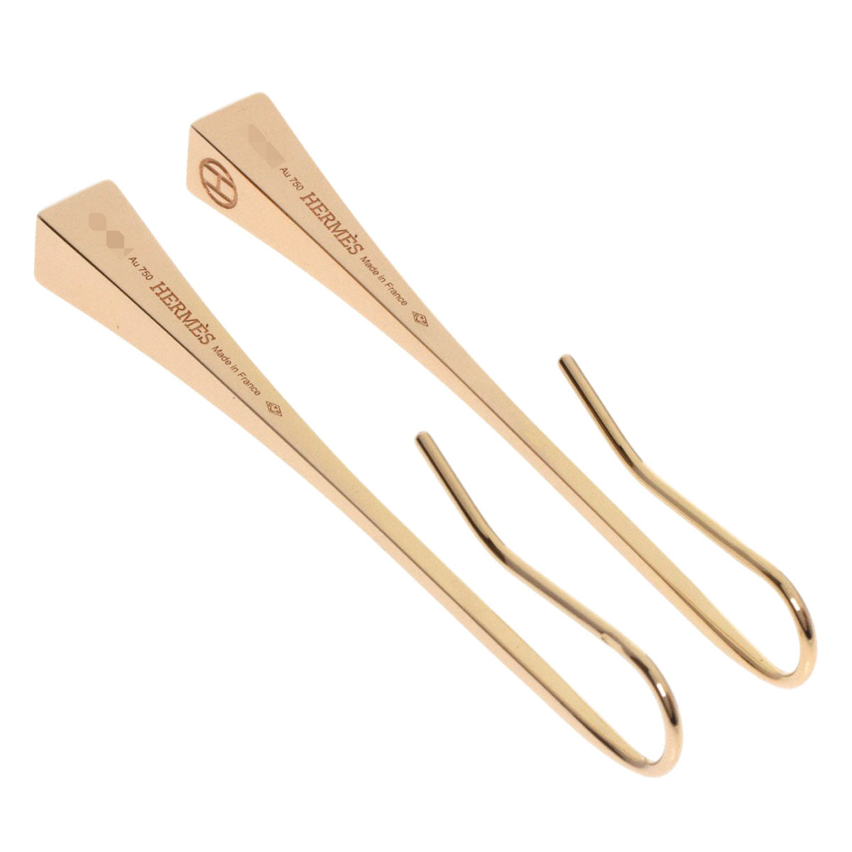 HERMES Clou de Forges earring K18 Pink Gold Ladies [Used]