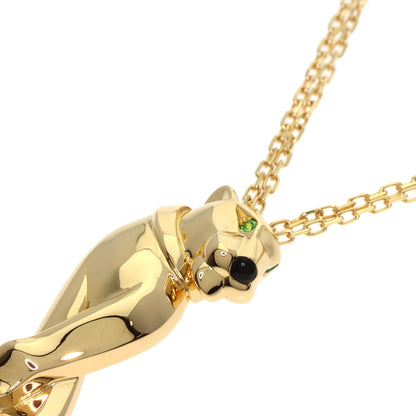 CARTIER PANTHERE Onyx Green Garnet Necklace K18 Yellow Gold Ladies [Used]