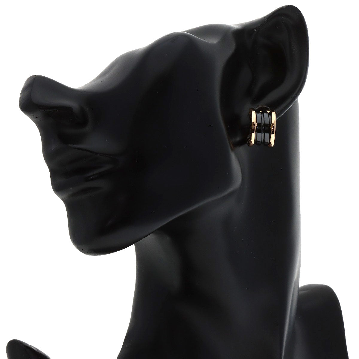 BVLGARI B.zero1 Black ceramic earring K18 Pink Gold CeramicLadies [Used]