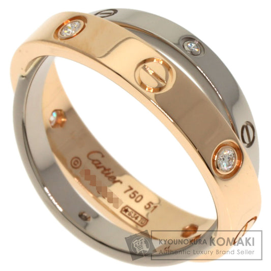 CARTIER Be Love 6P Diamond #51 Ring K18 Pink Gold K18 White GoldLadies [Used]