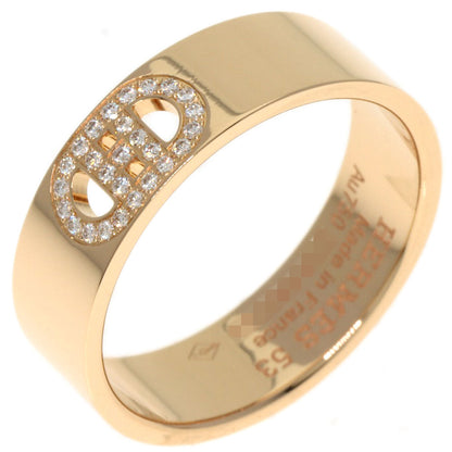 HERMES H Dunkle PM Diamond #53 Ring K18 Pink Gold Ladies [Used]