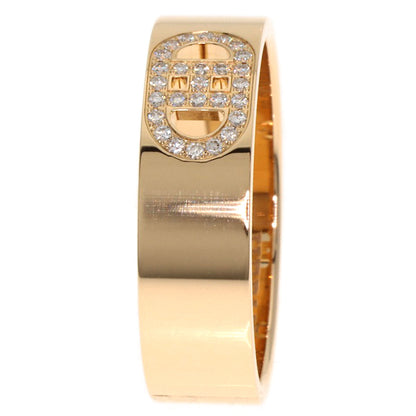 HERMES H Dunkle PM Diamond #53 Ring K18 Pink Gold Ladies [Used]