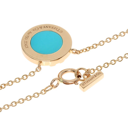 TIFFANY&Co. T TWO Turquoise Diamond Necklace K18 Pink Gold Ladies [Used]