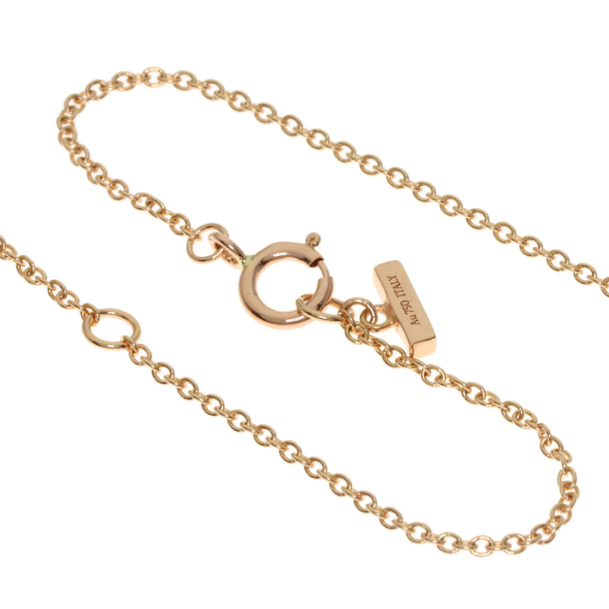 TIFFANY&Co. T TWO Turquoise Diamond Necklace K18 Pink Gold Ladies [Used]