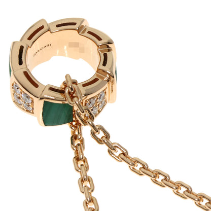 BVLGARI Serpenti Malachite Diamond Necklace K18 Pink Gold Ladies [Used]