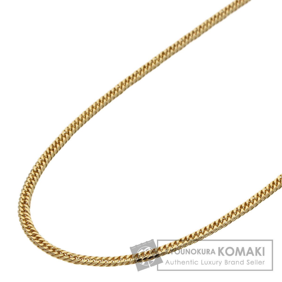 Curb chain Kihei W6 side Necklace K18 Yellow Gold 9.2g　Ladies
