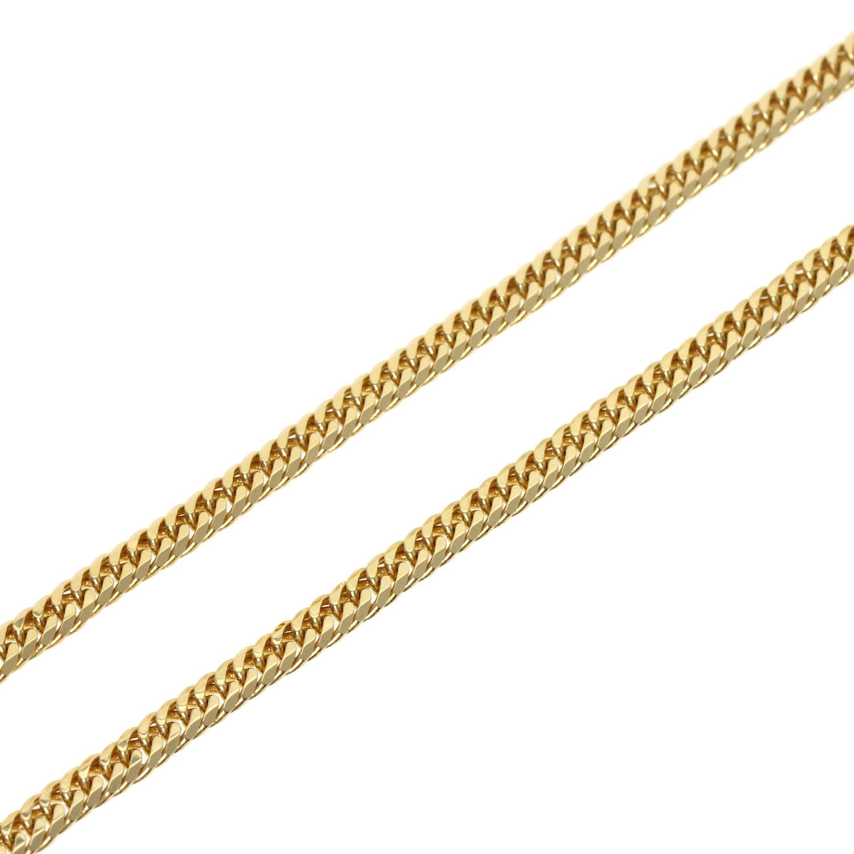 Curb chain Kihei W6 side Necklace K18 Yellow Gold 9.2g　Ladies