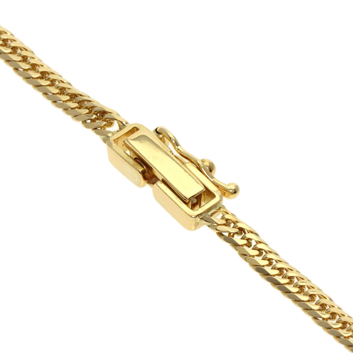 Curb chain Kihei W6 side Necklace K18 Yellow Gold 9.2g　Ladies