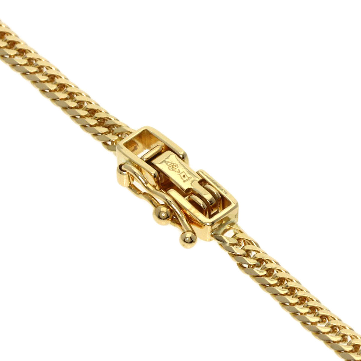 Curb chain Kihei W6 side Necklace K18 Yellow Gold 9.2g　Ladies