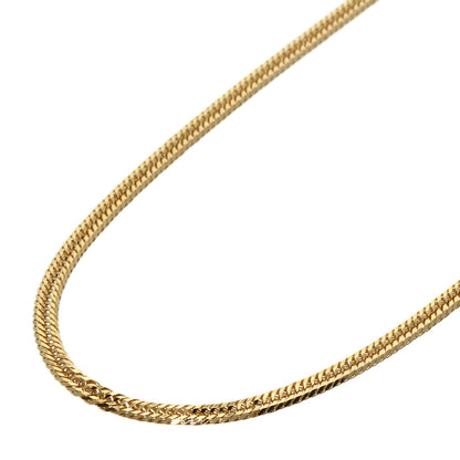 Curb chain Kihei W6 side Necklace K18 Yellow Gold 10.1g　Ladies