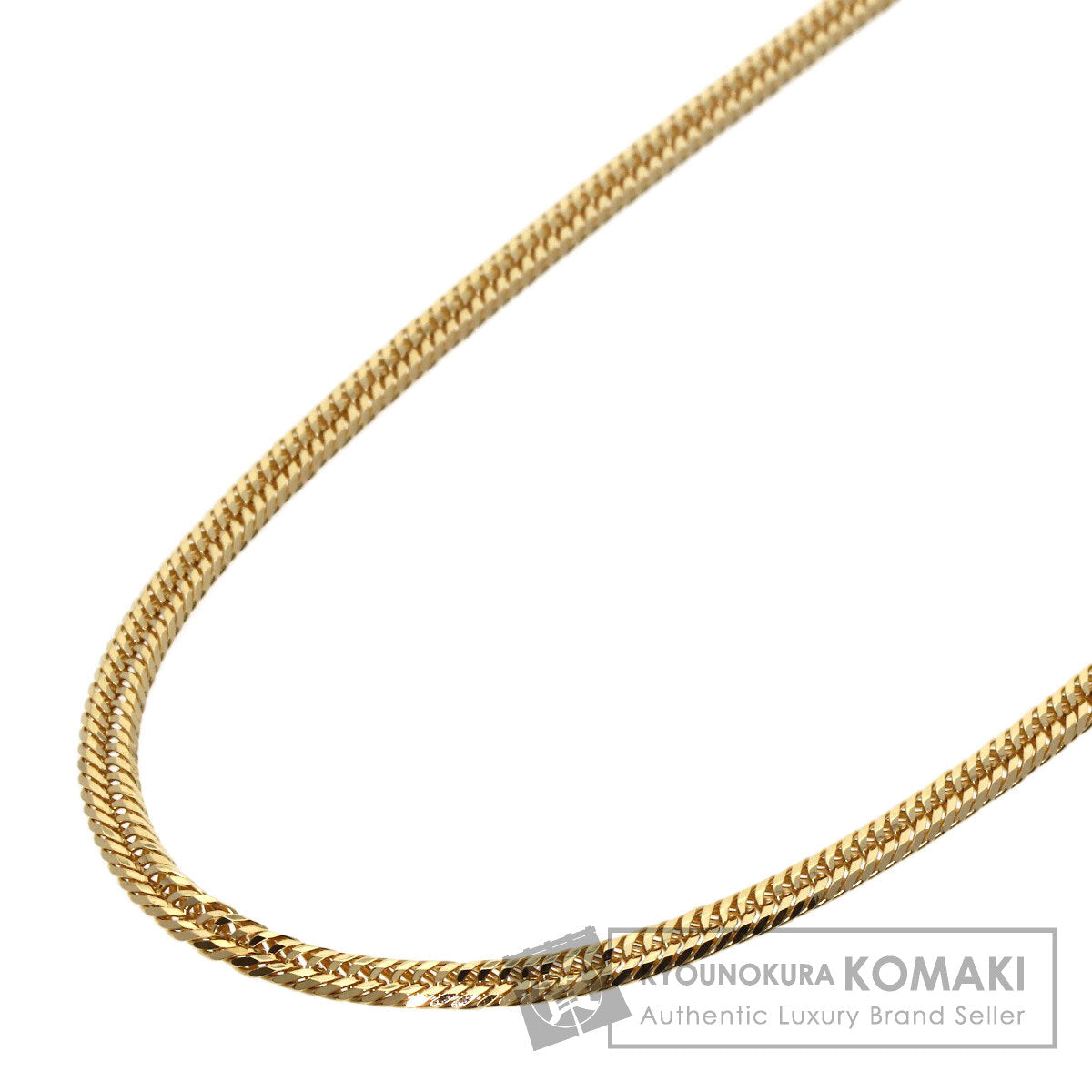 Curb chain Kihei W6 side Necklace K18 Yellow Gold 10.1g　Ladies