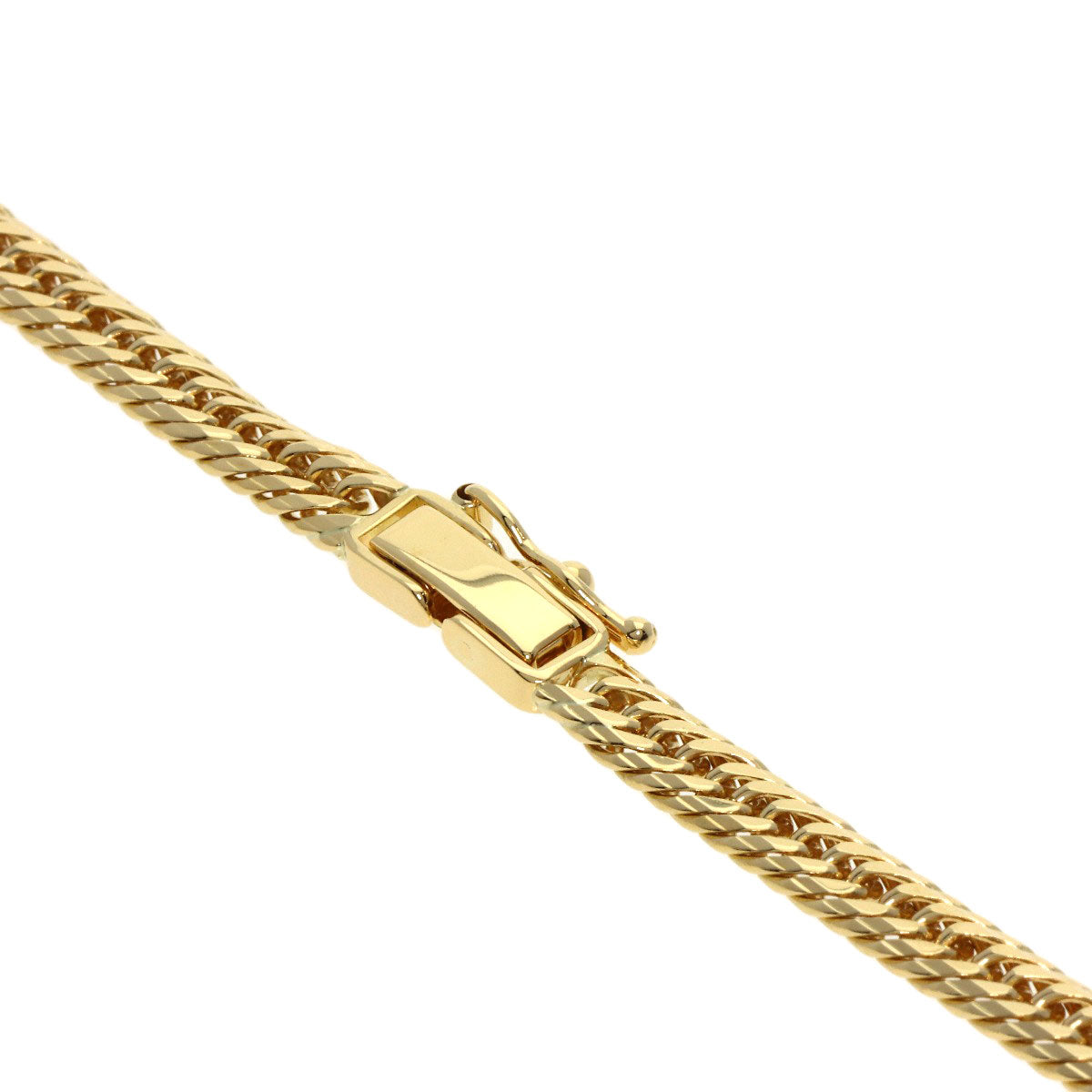Curb chain Kihei W6 side Necklace K18 Yellow Gold 20.3g　Ladies
