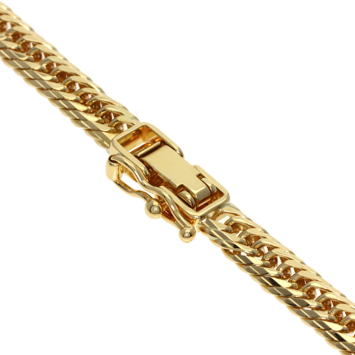 Curb chain Kihei W6 side Necklace K18 Yellow Gold 20.3g　Ladies