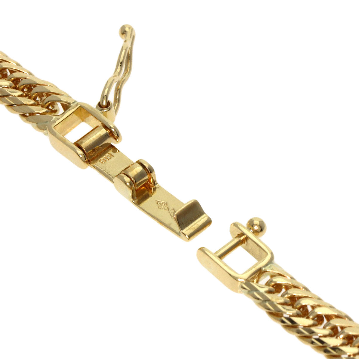 Curb chain Kihei W6 side Necklace K18 Yellow Gold 20.3g　Ladies