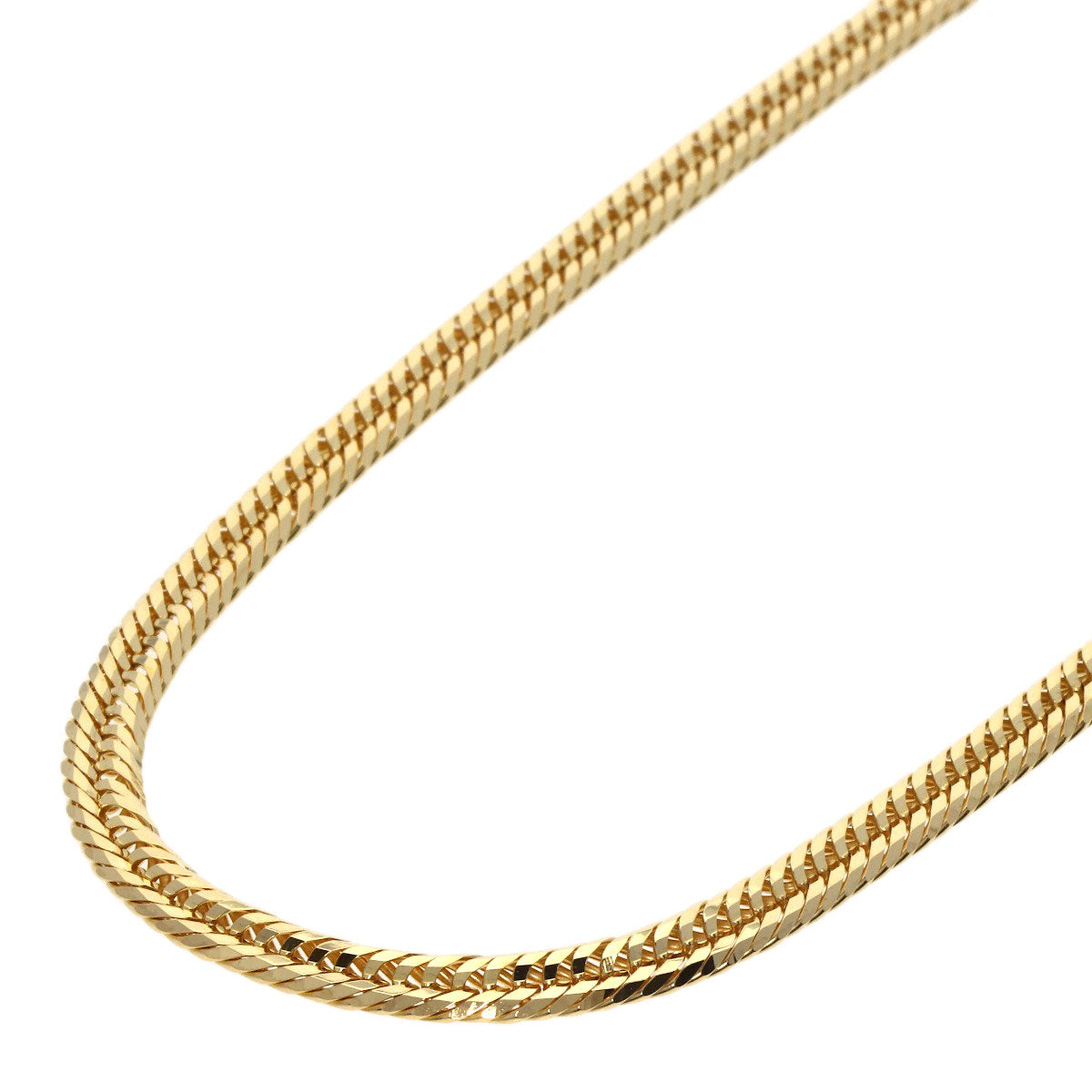 Curb chain Kihei W6 side Necklace K18 Yellow Gold 30.6g　Ladies