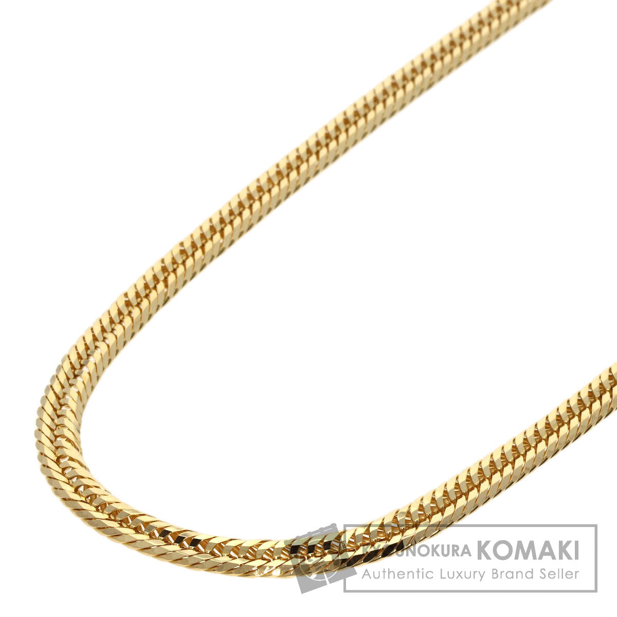 Curb chain Kihei W6 side Necklace K18 Yellow Gold 30.6g　Ladies