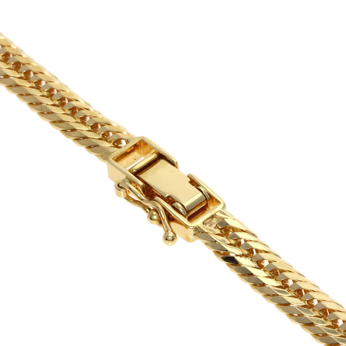 Curb chain Kihei W6 side Necklace K18 Yellow Gold 30.6g　Ladies