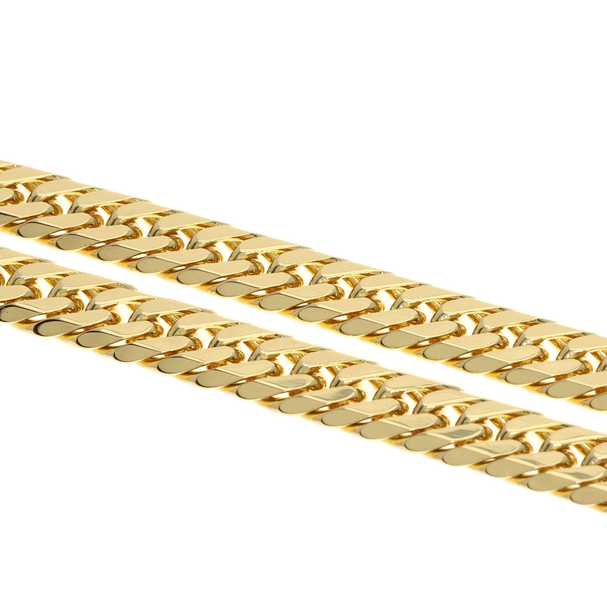 Curb chain Kihei 6 sides Necklace K18 Yellow Gold 50.9g　unisex