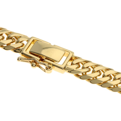 Curb chain Kihei 6 sides Necklace K18 Yellow Gold 50.9g　unisex