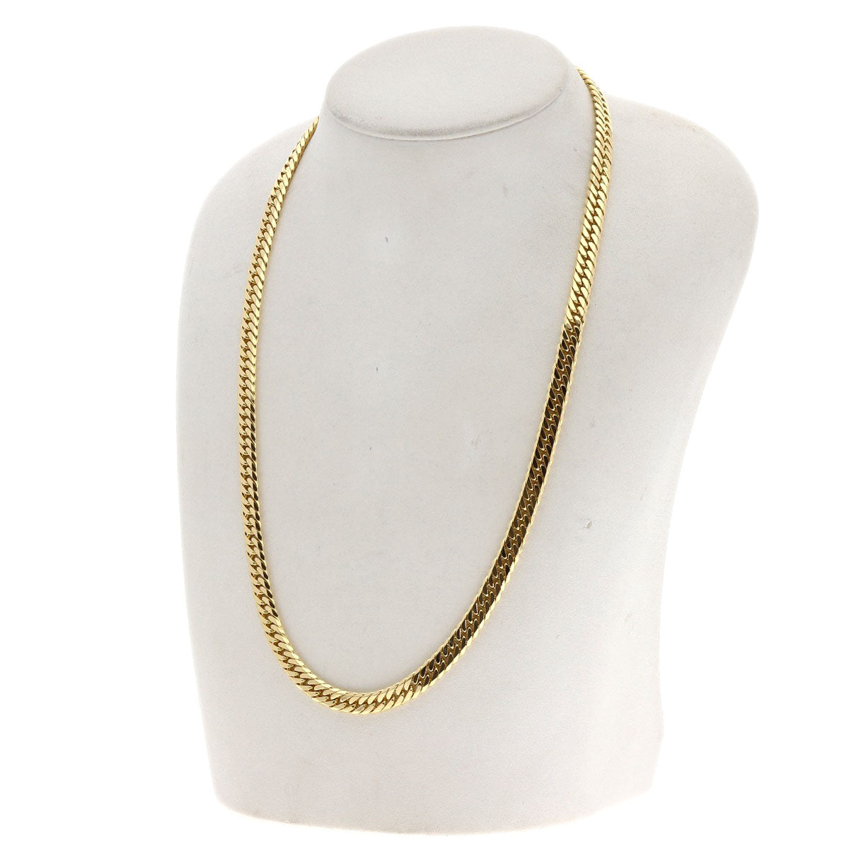 Curb chain Kihei 6 sides Necklace K18 Yellow Gold 50.9g　unisex