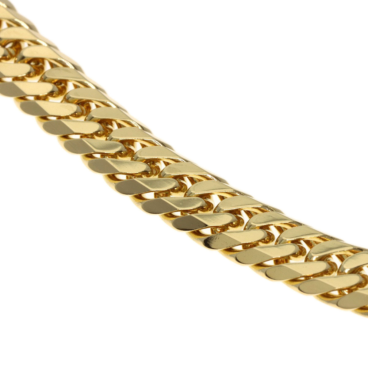 Curb chain Kihei 6 sides Necklace K18 Yellow Gold 50.9g　unisex