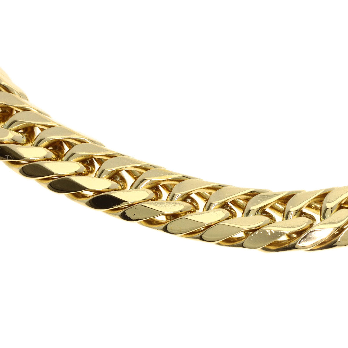 Curb chain Kihei 6 sides Bracelet K18 Yellow Gold 49.6g　unisex