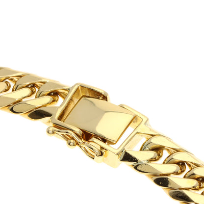 Curb chain Kihei 6 sides Bracelet K18 Yellow Gold 49.6g　unisex