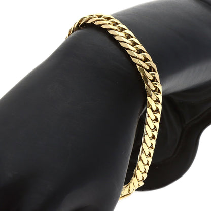 Curb chain Kihei 6 sides Bracelet K18 Yellow Gold 49.6g　unisex