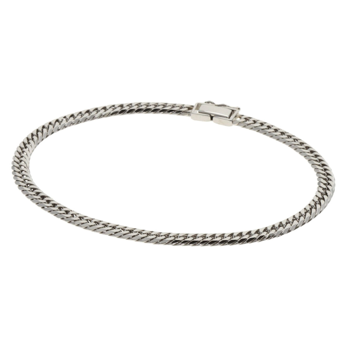 Curb chain Kihei 6 sides Bracelet Platinum PT850 24.8g　mens