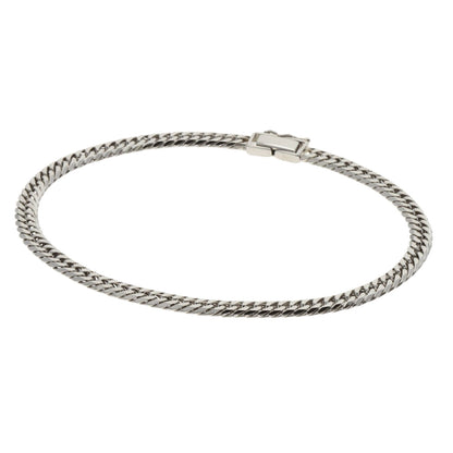 Curb chain Kihei 6 sides Bracelet Platinum PT850 24.8g　mens