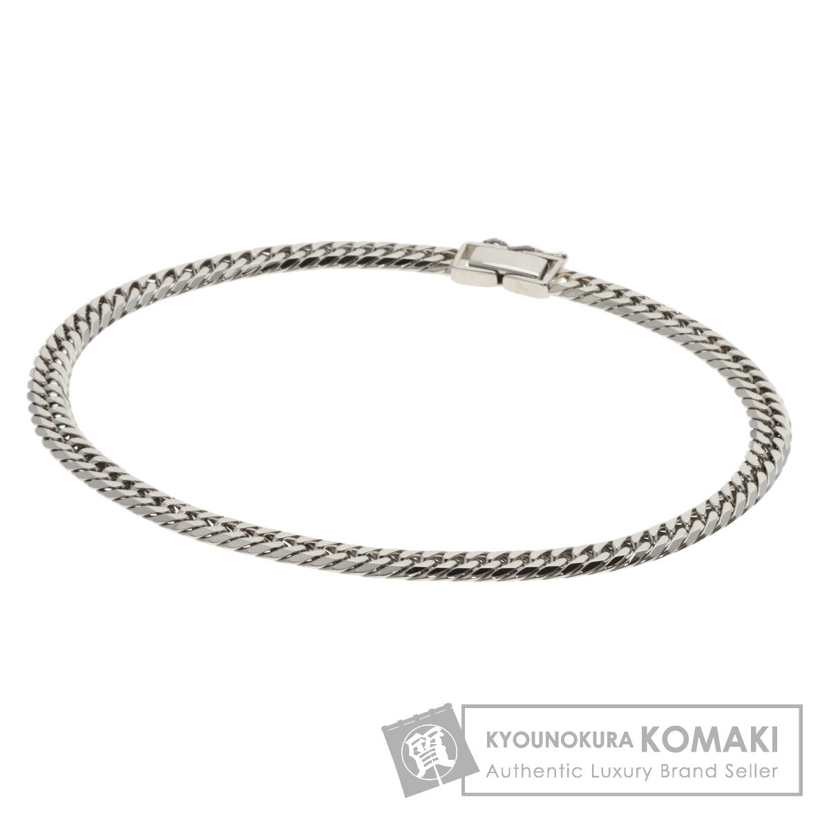 Curb chain Kihei 6 sides Bracelet Platinum PT850 24.8g　mens