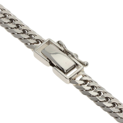 Curb chain Kihei 6 sides Bracelet Platinum PT850 24.8g　mens