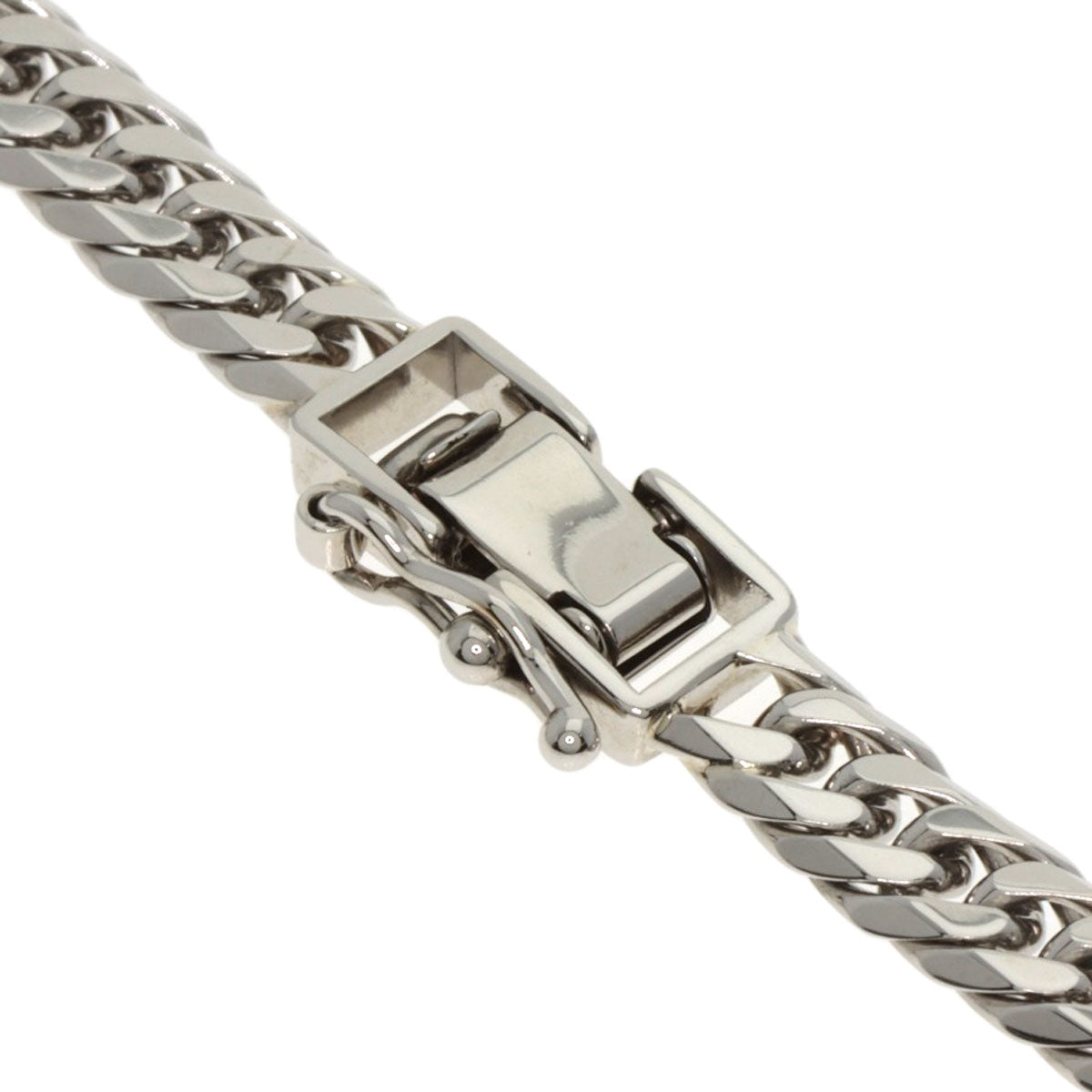Curb chain Kihei 6 sides Bracelet Platinum PT850 24.8g　mens